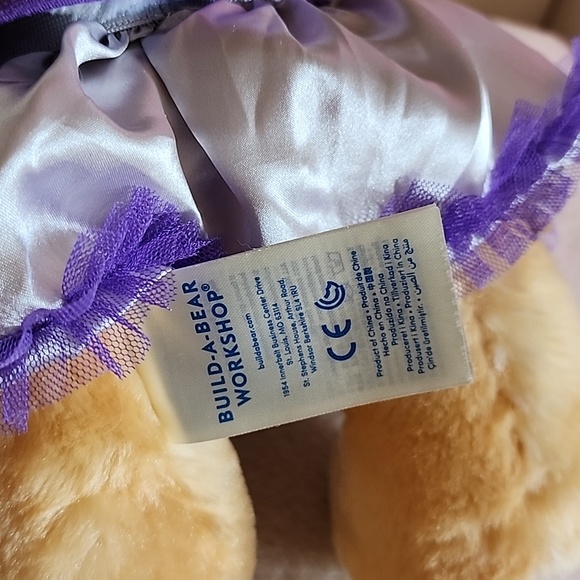 Build-A-Bear Jointed Bunny w/Purple Princess Top, Slvr Sequin/Purple Tulle Skirt - Picture 5 of 5